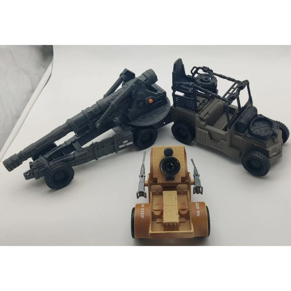 Military Toy Vehicle Lot Of 3 Jeep Cannon Tank Army Vehicles